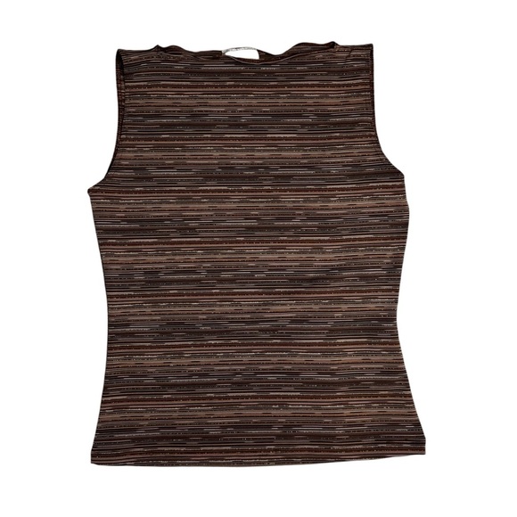 Vol.1 Tops - Vol. 1 Brown Metallic Stripe Tank Top Size Large Small Metallic Stripes Vintage